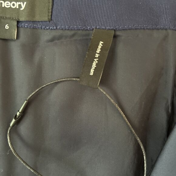 Theory Skirt 6 Small Mini Tweed Knit Raw Hem Exposed Zip Black White Red Boho - Picture 7 of 14